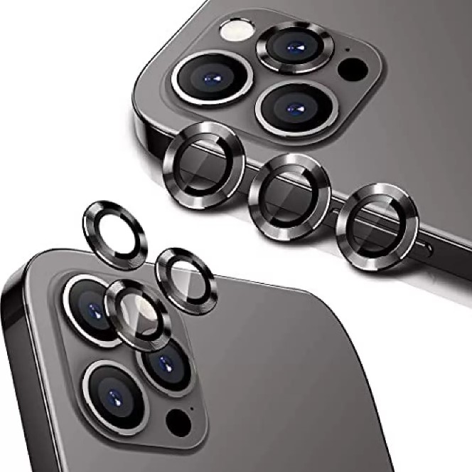 Захисне скло Metal Classic на камеру (в упак.) для  iPhone 14 Pro (6.1") / 14 Pro Max (6.7") Black-1